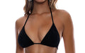 Seamless Triangle-Seamless Wavy Ruched Back Tie Side Bikini
