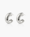 Chunky Hoop Earrings in Silver